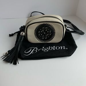 Brighton White Pebbled Leather Camera Bag